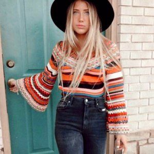 Free People Multicolor Striped Sweater